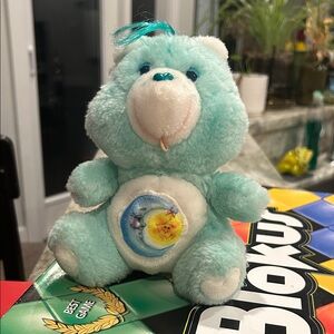 Care Bears Teal Bedtime Bear 1980s Plush Toy